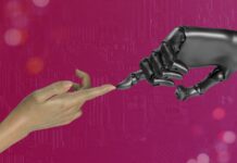 인공지능 활용, 유전자 합성 자동화 기술 개발한다 two hands touching each other in front of a pink background