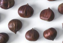 건강한 겨울 간식 2 brown round fruit on white textile